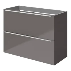 GoodHome Meuble sous vasque suspendu faible profondeur gris taupe brillant l.80 x H.60 x P.36 cm, Imandra* Meuble De Salle De Bains Faible Profondeur|Meuble Sous-Vasque