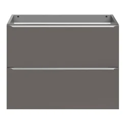 GoodHome Meuble sous vasque suspendu faible profondeur gris taupe brillant l.80 x H.60 x P.36 cm, Imandra* Meuble De Salle De Bains Faible Profondeur|Meuble Sous-Vasque
