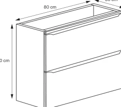 GoodHome Meuble sous vasque suspendu faible profondeur blanc brillant l.80 x H.60 x P.36 cm, Imandra