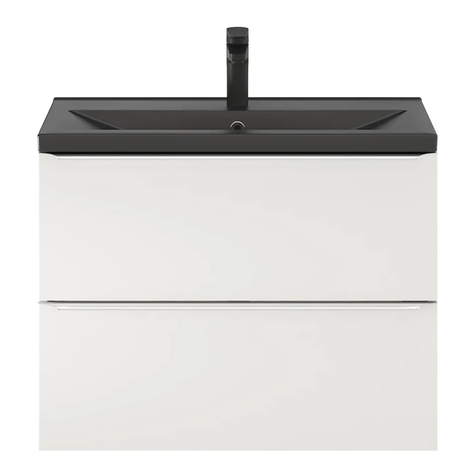 GoodHome Meuble sous vasque suspendu faible profondeur blanc brillant l.80 x H.60 x P.36 cm, Imandra
