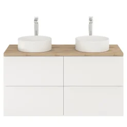 GoodHome Meuble sous vasque suspendu blanc mat l.120 x H.60 x P.45 cm, Imandra