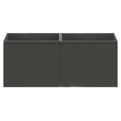 GoodHome Meuble sous vasque suspendu gris anthracite mat 4 tiroirs l.120 x H.48 x P.45 cm, Levanna* Meuble Sous-Vasque