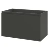 GoodHome Meuble sous vasque suspendu gris anthracite mat 2 tiroirs l.80 x H.48 x P.45 cm Levanna* Meuble Sous-Vasque
