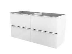 GoodHome Meuble sous vasque suspendu blanc brillant l.120 x H.60 x P.45 cm, Imandra* Meuble Buanderie|Meuble Sous-Vasque