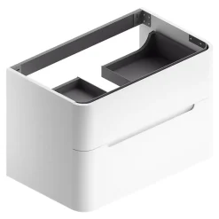 Meuble sous vasque suspendu blanc mat l.84 x H.55 x P.50,5 cm, Alba* Meuble Buanderie|Meuble Sous-Vasque