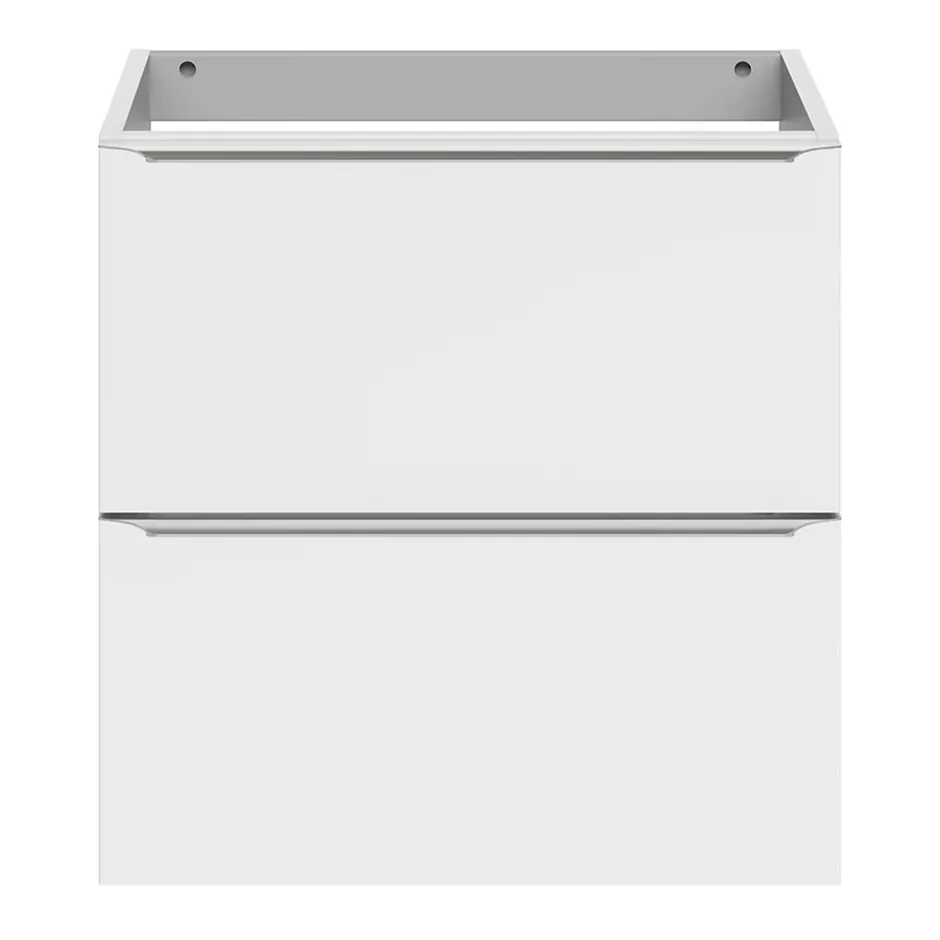 GoodHome Meuble sous vasque suspendu faible profondeur blanc brillant l.60 x H.60 x P.36 cm, Imandra