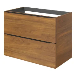 GoodHome Meuble sous vasque suspendu effet noyer l.80 x H.60 x P.45 cm, Imandra* Meuble Buanderie|Meuble De Salle De Bains Faible Profondeur