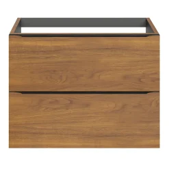 GoodHome Meuble sous vasque suspendu effet noyer l.80 x H.60 x P.45 cm, Imandra* Meuble Buanderie|Meuble De Salle De Bains Faible Profondeur