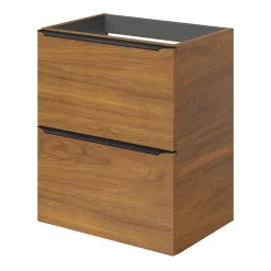GoodHome Meuble sous vasque suspendu faible profondeur effet noyer l.50 x H.60 x P.36 cm, Imandra* Meuble Buanderie|Meuble De Salle De Bains Faible Profondeur