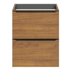GoodHome Meuble sous vasque suspendu faible profondeur effet noyer l.50 x H.60 x P.36 cm, Imandra* Meuble Buanderie|Meuble De Salle De Bains Faible Profondeur