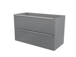 GoodHome Meuble sous vasque suspendu gris brillant l.100 x H.60 x P.45 cm, Imandra