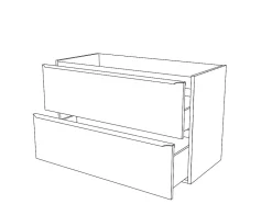 GoodHome Meuble sous vasque suspendu gris brillant l.100 x H.60 x P.45 cm, Imandra