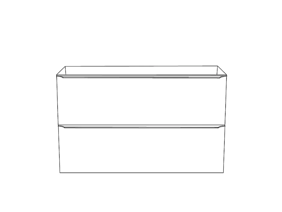 GoodHome Meuble sous vasque suspendu gris brillant l.100 x H.60 x P.45 cm, Imandra