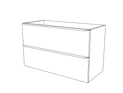 GoodHome Meuble sous vasque suspendu gris brillant l.100 x H.60 x P.45 cm, Imandra