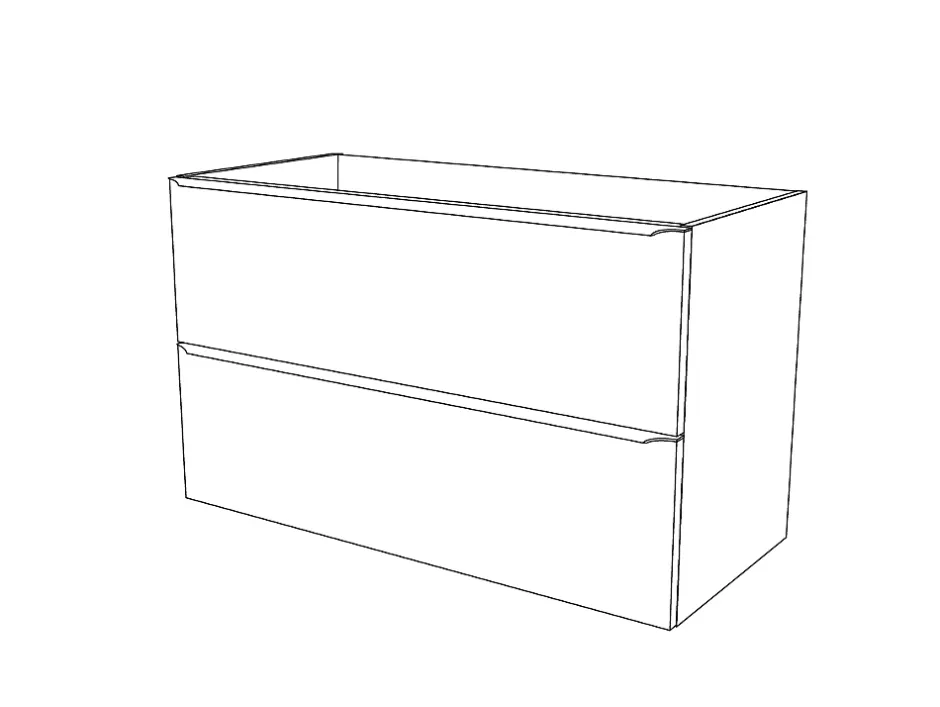 GoodHome Meuble sous vasque suspendu gris brillant l.100 x H.60 x P.45 cm, Imandra