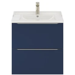 GoodHome Meuble sous vasque suspendu bleu nuit mat l.60 x H.60 x P.45 cm, Imandra* Meuble Buanderie|Meuble De Salle De Bains Faible Profondeur