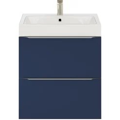 GoodHome Meuble sous vasque suspendu bleu nuit mat l.60 x H.60 x P.45 cm, Imandra* Meuble Buanderie|Meuble De Salle De Bains Faible Profondeur