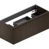 Ipiemme SRL Meuble sous vasque suspendu effet noyer l.120 cm pour double vasque, Pura