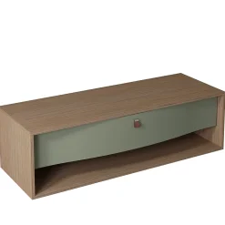 Decotec Meuble sous vasque suspendu vert fougère mat 1 tiroir l.140 x H.40 x P.50 cm, Havana