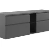 Vente-unique Meuble sous vasque suspendu - Gris - 150 cm - MAGDALENA II* Meuble Sous-Vasque