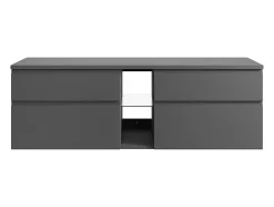 Vente-unique Meuble sous vasque suspendu - Gris - 150 cm - MAGDALENA II* Meuble Sous-Vasque