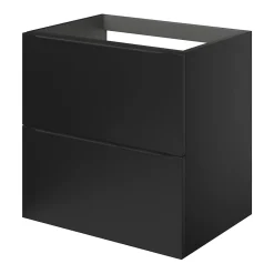 GoodHome Meuble sous vasque suspendu noir mat l.60 x H.60 x P.45 cm, Imandra