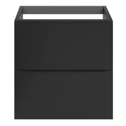 GoodHome Meuble sous vasque suspendu noir mat l.60 x H.60 x P.45 cm, Imandra