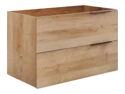 Vente-unique Meuble sous vasque suspendu - Naturel clair - 80 cm - NISAYA* Meuble Sous-Vasque