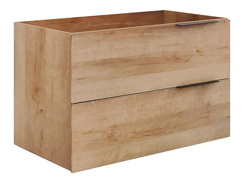 Vente-unique Meuble sous vasque suspendu - Naturel clair - 80 cm - NISAYA* Meuble Sous-Vasque