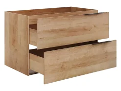 Vente-unique Meuble sous vasque suspendu - Naturel clair - 80 cm - NISAYA* Meuble Sous-Vasque