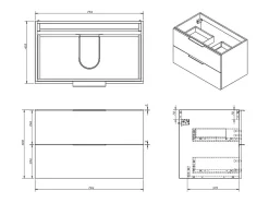 Vente-unique Meuble sous vasque suspendu - Naturel clair - 80 cm - NISAYA* Meuble Sous-Vasque