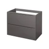 GoodHome Meuble sous vasque suspendu gris taupe brillant l.80 x H.60 x P.45 cm, Imandra