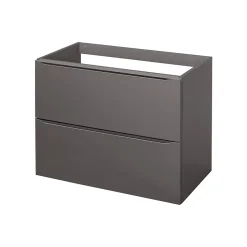 GoodHome Meuble sous vasque suspendu gris taupe brillant l.80 x H.60 x P.45 cm, Imandra