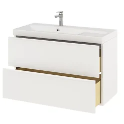GoodHome Meuble sous vasque suspendu blanc mat l.100 x H.60 x P.45 cm, Imandra