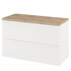 GoodHome Meuble sous vasque suspendu blanc mat l.100 x H.60 x P.45 cm, Imandra