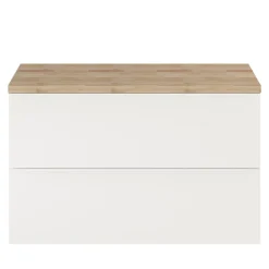 GoodHome Meuble sous vasque suspendu blanc mat l.100 x H.60 x P.45 cm, Imandra