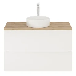 GoodHome Meuble sous vasque suspendu blanc mat l.100 x H.60 x P.45 cm, Imandra