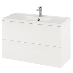 GoodHome Meuble sous vasque suspendu blanc mat l.100 x H.60 x P.45 cm, Imandra