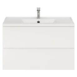 GoodHome Meuble sous vasque suspendu blanc mat l.100 x H.60 x P.45 cm, Imandra