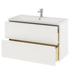 GoodHome Meuble sous vasque suspendu blanc mat l.100 x H.60 x P.45 cm, Imandra