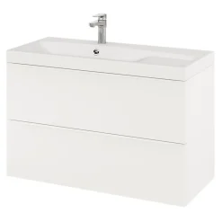 GoodHome Meuble sous vasque suspendu blanc mat l.100 x H.60 x P.45 cm, Imandra