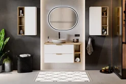 Furnidea Meuble sous vasque suspendu ASTER blanc 80 cm* Meuble Sous Lavabo