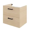 Meuble sous vasque suspendu effet chêne 2 tiroirs l.60 x H.55 x P.45 cm, Opah* Meuble Buanderie|Meuble Sous-Vasque