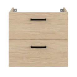 Meuble sous vasque suspendu effet chêne 2 tiroirs l.60 x H.55 x P.45 cm, Opah* Meuble Buanderie|Meuble Sous-Vasque