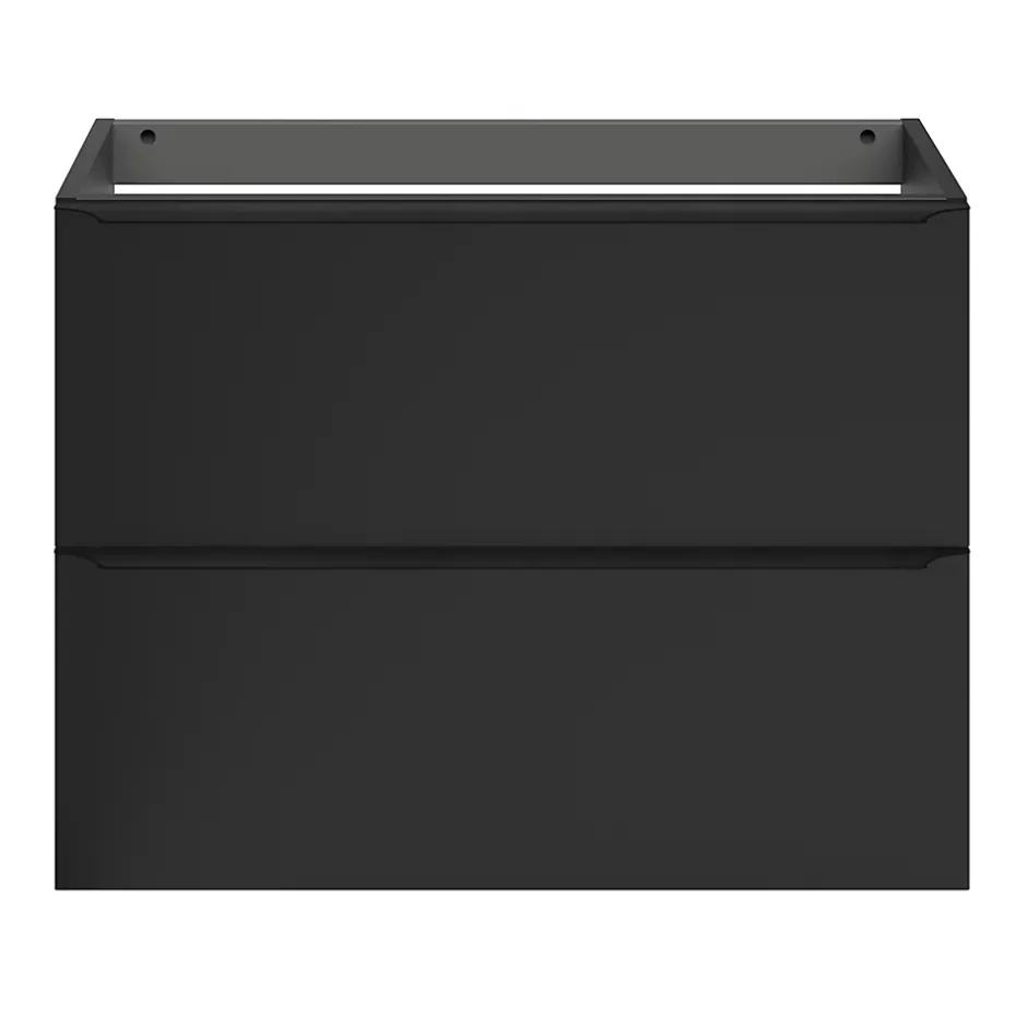 GoodHome Meuble sous vasque suspendu faible profondeur noir mat l.80 x H.60 x P.36 cm, Imandra* Meuble Buanderie|Meuble De Salle De Bains Faible Profondeur