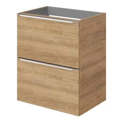 GoodHome Meuble sous vasque suspendu faible profondeur effet chêne l.50 x H.60 x P.36 cm, Imandra