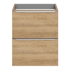 GoodHome Meuble sous vasque suspendu faible profondeur effet chêne l.50 x H.60 x P.36 cm, Imandra