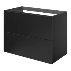 GoodHome Meuble sous vasque suspendu noir mat l.80 x H.60 x P.45 cm, Imandra* Meuble Buanderie|Meuble De Salle De Bains Faible Profondeur