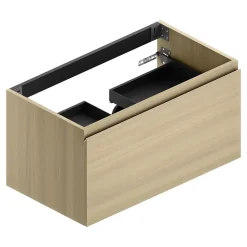 Ipiemme SRL Meuble sous vasque suspendu effet chêne l.90 x H.46,5 x P.50,5 cm pour plan simple vasque, Pura+