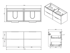 Vente-unique Meuble sous vasque suspendu - Naturel clair - 120 cm - NISAYA